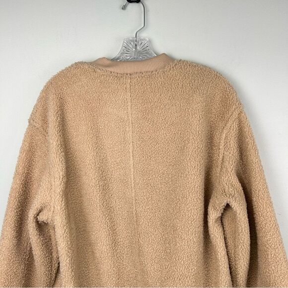 Avec Les Filles Sherpa Jacket Fuzzy Furry Warm Full Zip Tan Women’s Sz S - Picture 14 of 16